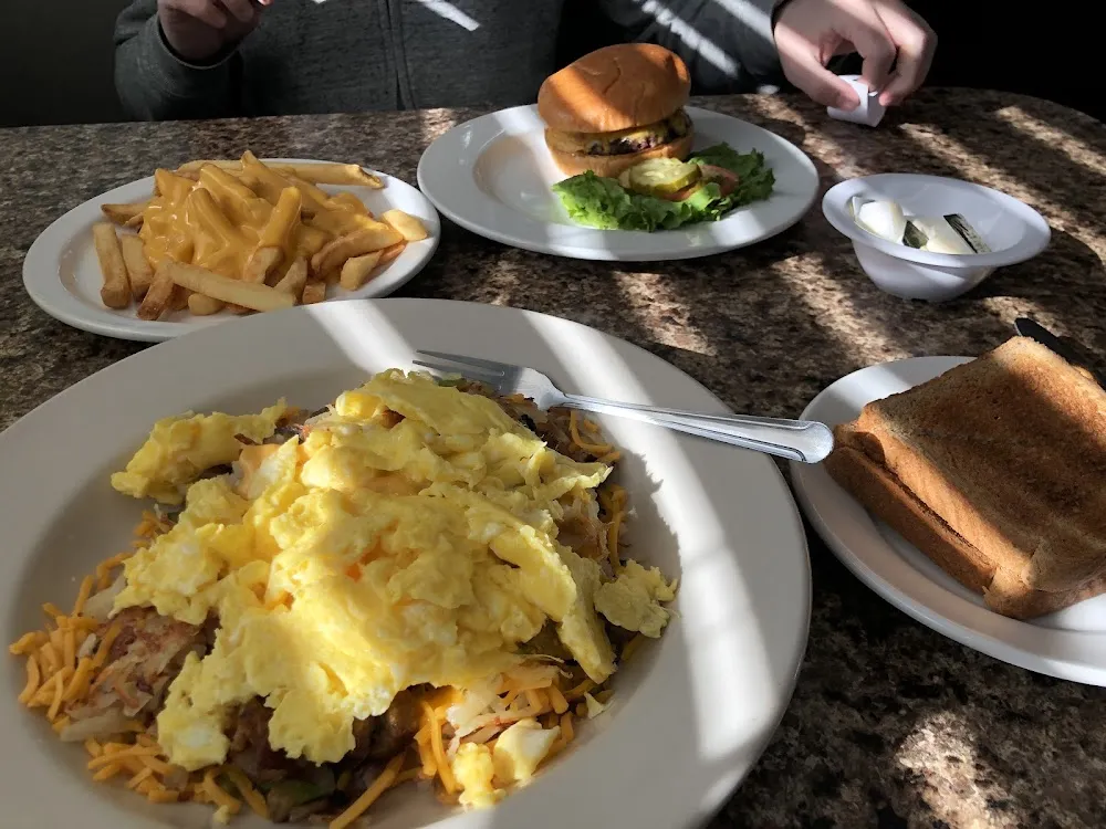 M29 Skillet & a Cheese Burger and Fries